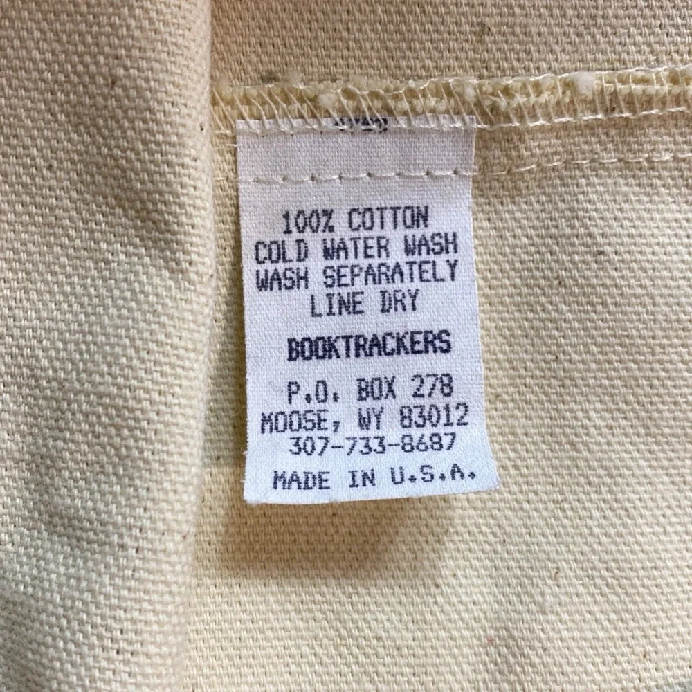 VTG 90s Parks &‎ History Association Canvas Tote Backpack Green Cotton Strap